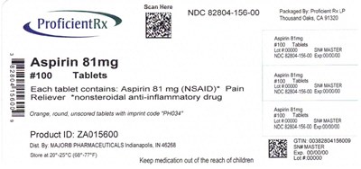 82804-156-00 (Major Aspirin 81 mg Chewable Tablet Product Label)